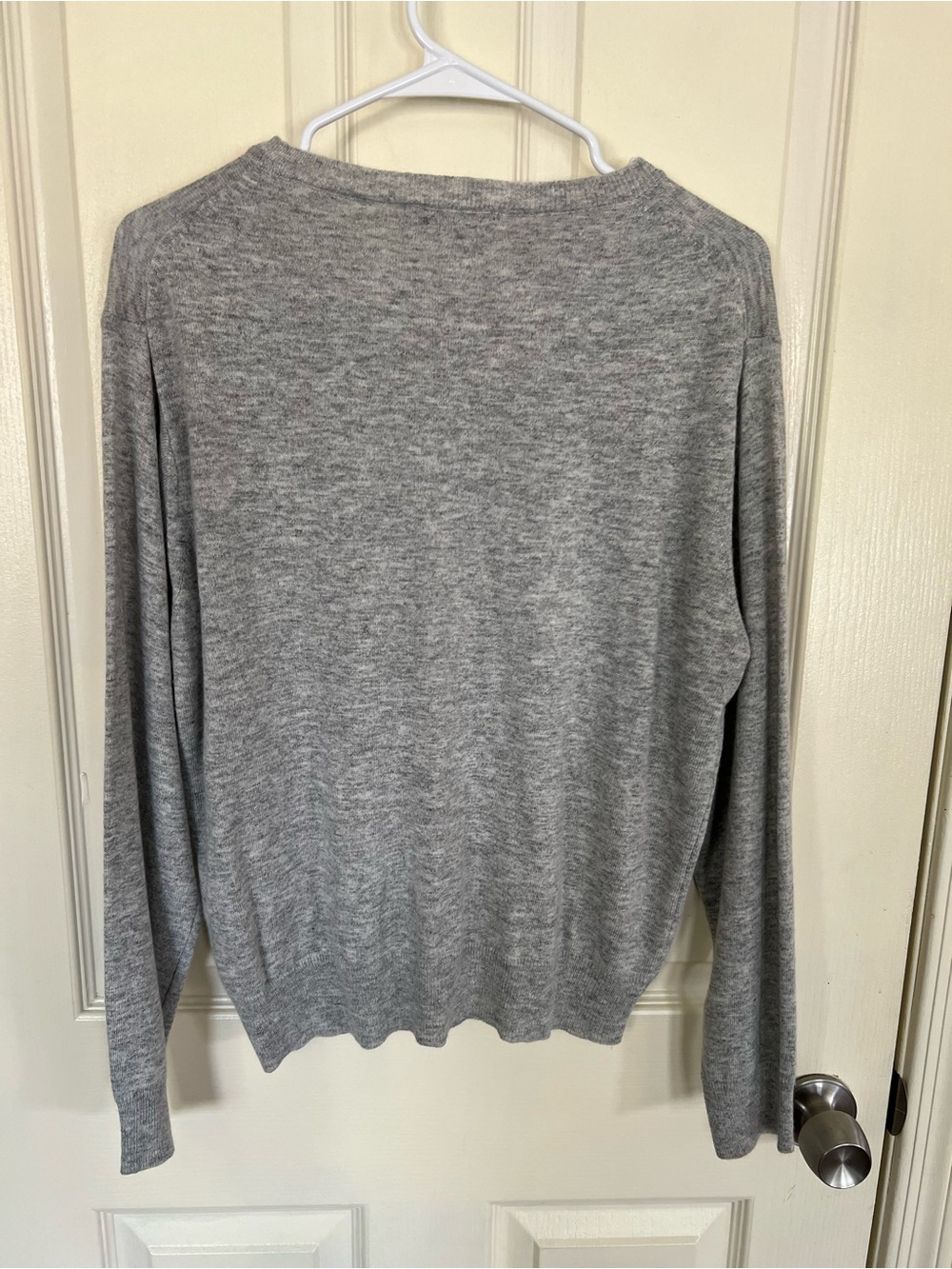 Bianco & Blu Made in Italy Cashmere Silk Blend Gray Knit Sweater Large - Picture 7 of 8